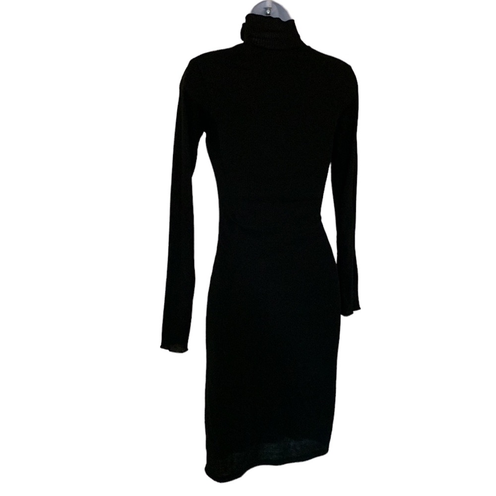 Velvet Torch Nordstrom “Ribbed “ black dress, mock turtleneck - Picture 4 of 7